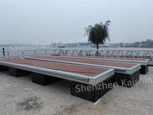 Durable Sliver Aluminum Alloy Floating Docks For Waterfront Engineering Marina Floating Pontoon