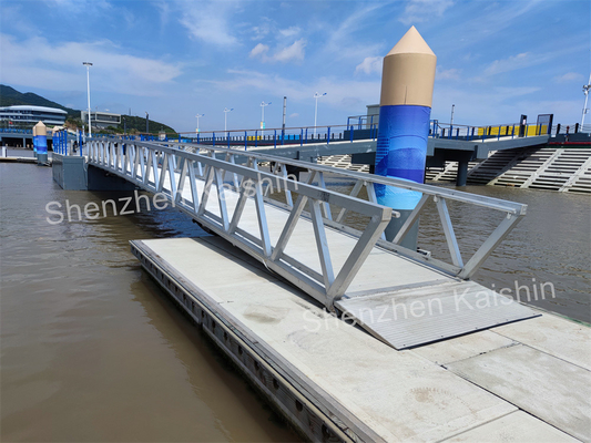 Anti-Slip Surface WPC Decking Aluminum Gangway Marina Dock Floating Pontoon Bridge