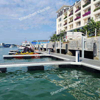Muelles flotantes portátiles de aluminio personalizables con defensa de goma para pontones flotantes de yates marinos